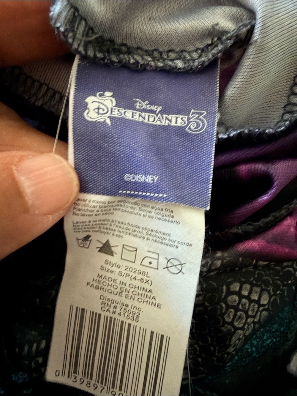 Disney Purple and Black Metallic-Look Sleeveless Jumpsuit Costume - Picture 4 of 5